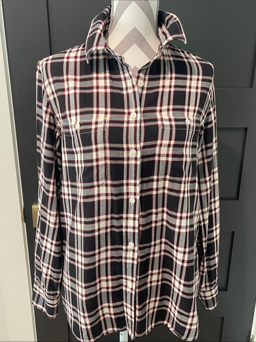 Ralph Lauren Plaid Preppy Cotton Button Down Shirt With Roll Tab Sleeve Size L